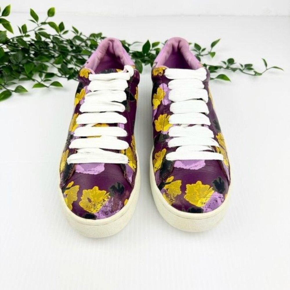 Coach Sneakers low-top platform sneakers Purple Floral 8.5 - Picture 2 of 11
